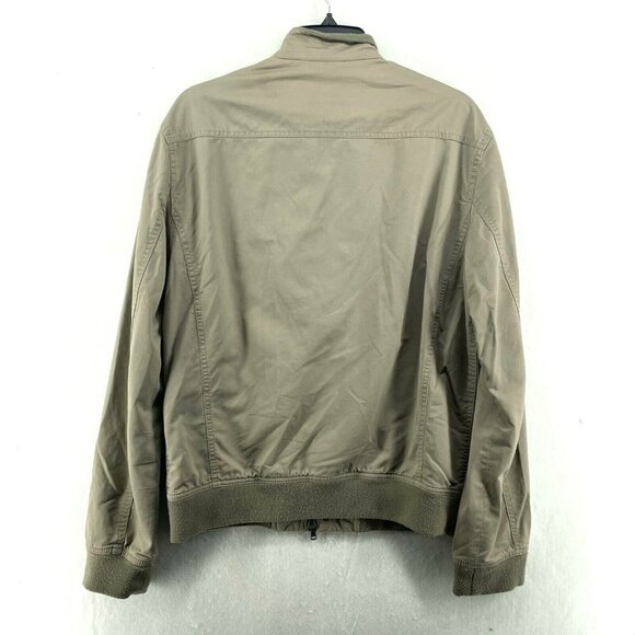 John Varvatos USA Jacket Men's Sz M Brown Gray Full Zipper 4 Pockets Ribbed Hem - Picture 2 of 12